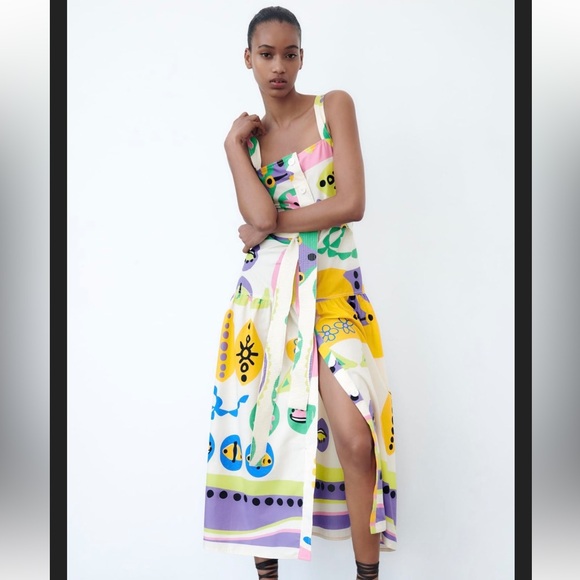 ASOS Colorful abstract Graphic Midi Dress - Picture 1 of 7